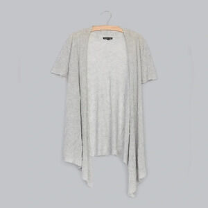 Eileen Fisher Pressed Viscose Crinkle Gray Cardigan